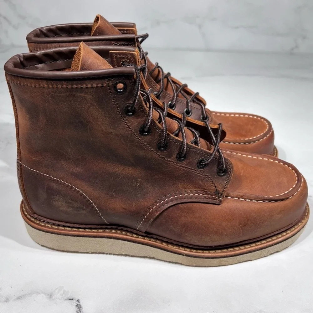 Red Wing Heritage 6” Moc Toe Copper Rough & Tough Lace Up Leather Boots